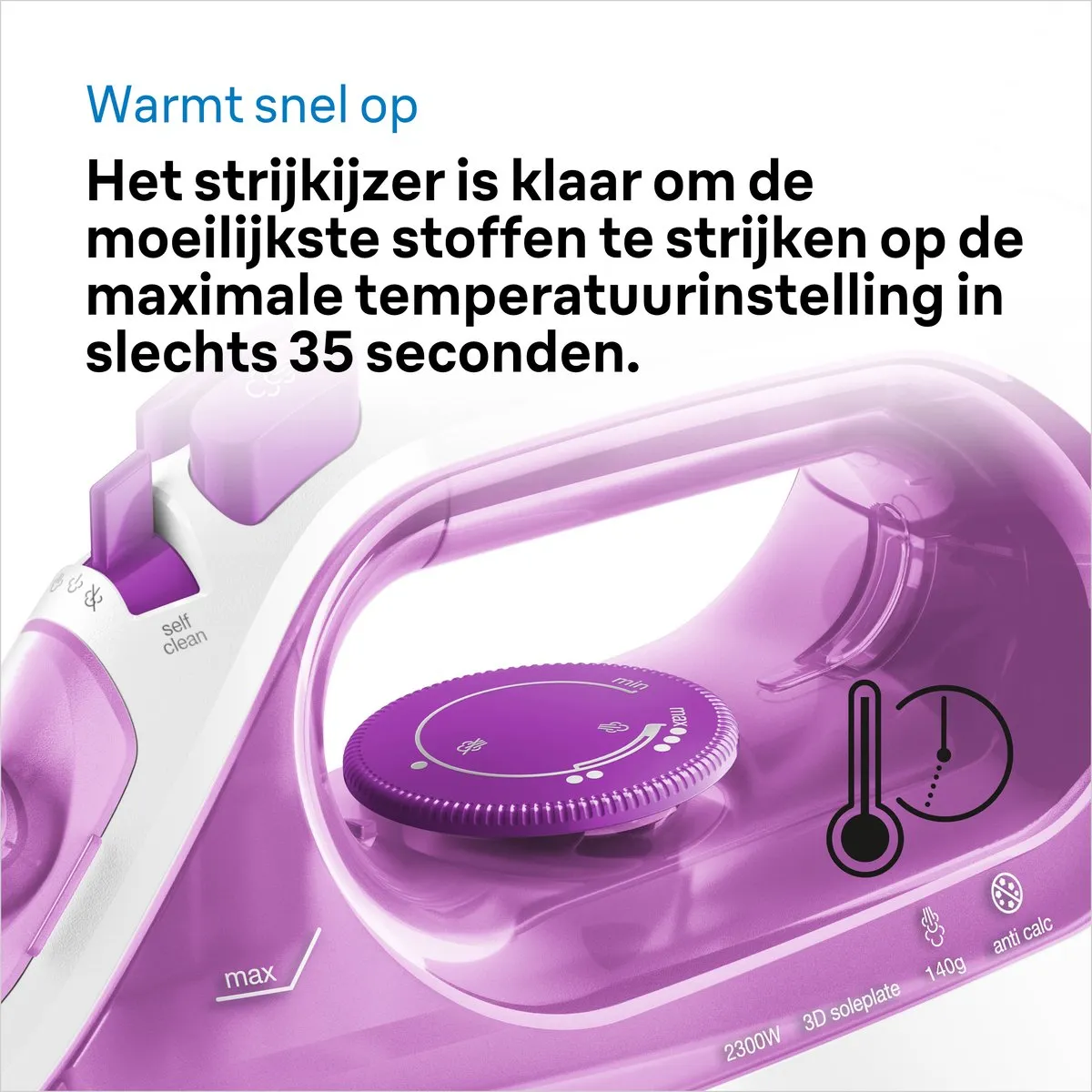 Braun TexStyle 3 SI3030PU Stoomstrijkijzer - 2400W - Paars