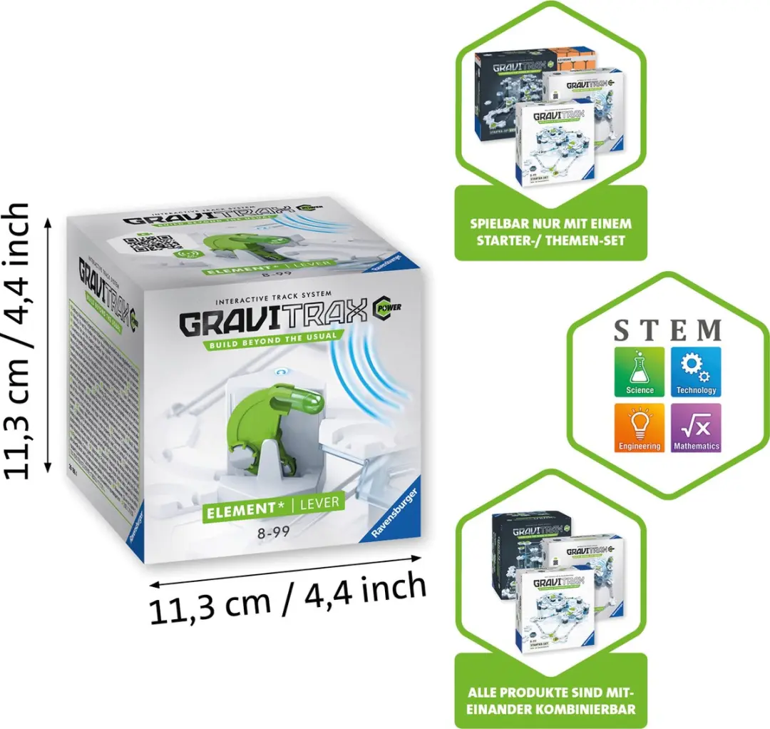 GraviTrax Power Lever - Knikkerbaan - 13 Onderdelen - Groen/Zwart - afbeelding 3 van 6