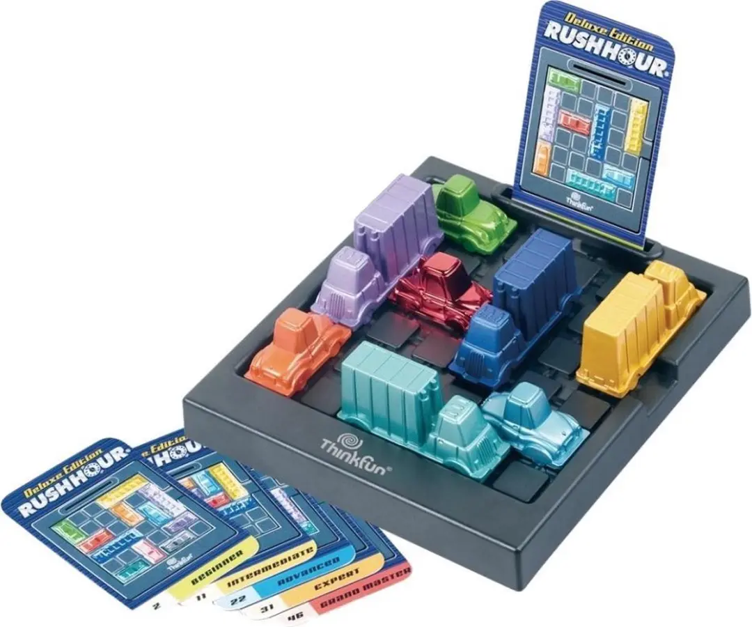 ThinkFun Rush Hour Deluxe Spitsuurspel - 60 Opdrachten - Metallic