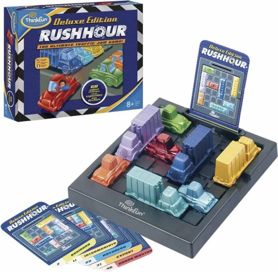ThinkFun Rush Hour Deluxe Spitsuurspel - 60 Opdrachten - Metallic
