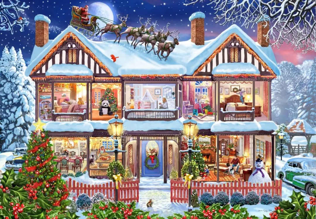 Bluebird Puzzle kerst puzzel Christmas House