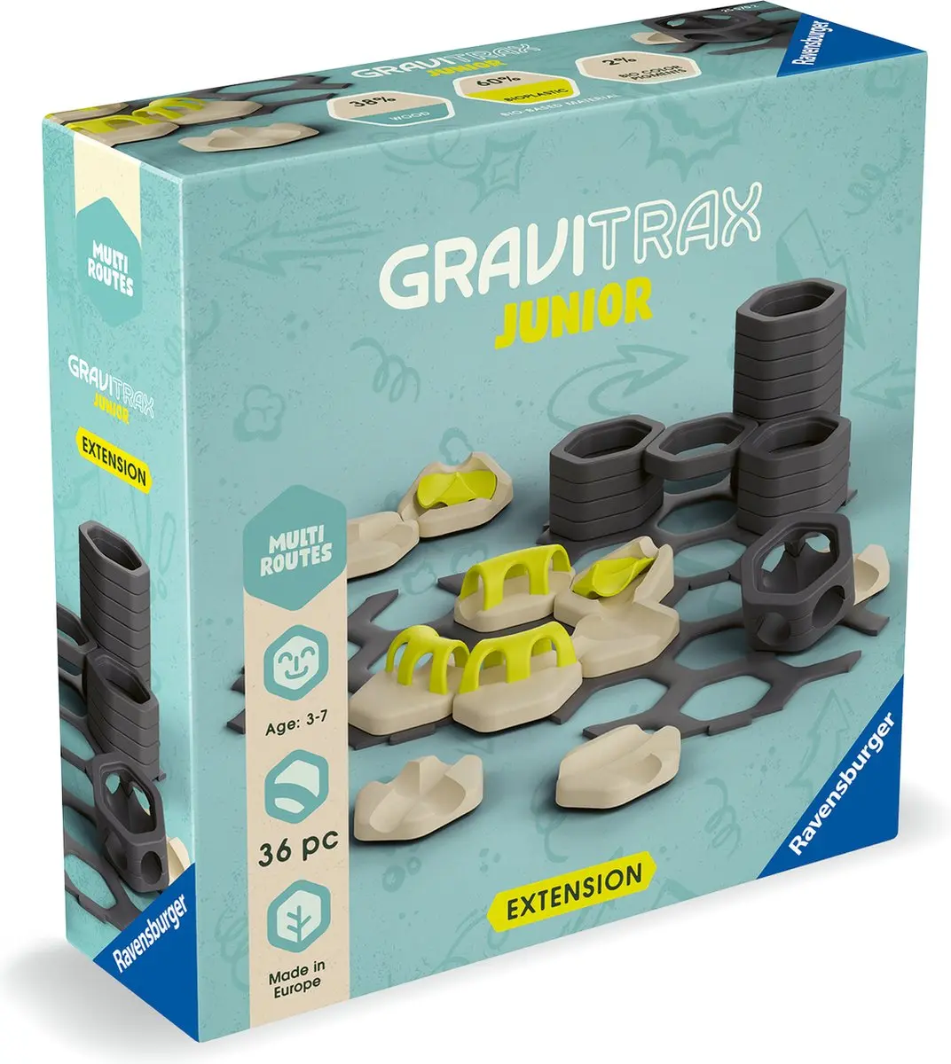 GraviTrax Junior Multi Routes Uitbreiding - 36 Stuks - Meerkleurig - afbeelding 2 van 6