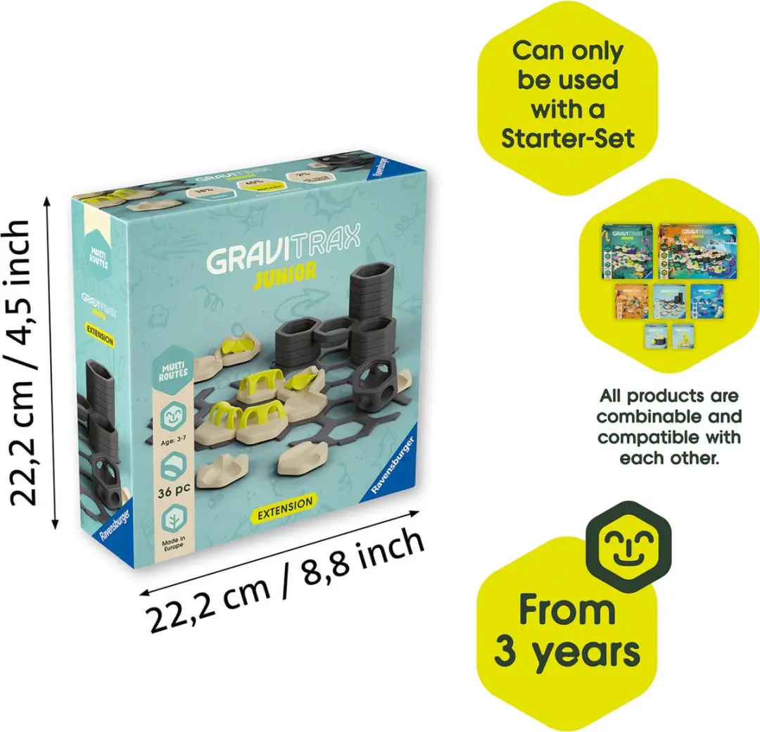 GraviTrax Junior Multi Routes Uitbreiding - 36 Stuks - Meerkleurig - afbeelding 3 van 6
