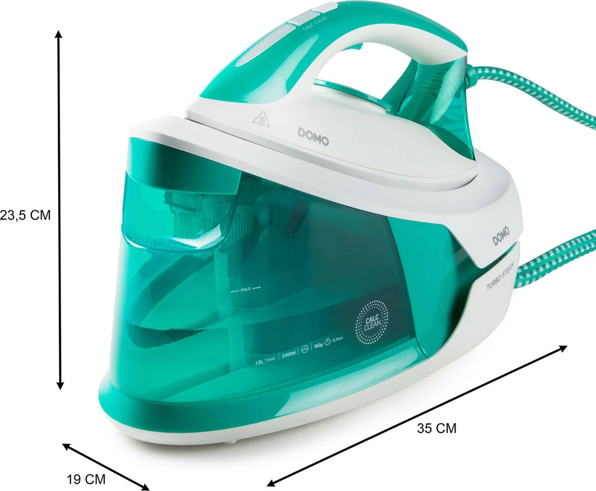 Domo DO7118S Stoomcentrale 2400W - 1,5L - 6,5 bar - Groen/Wit