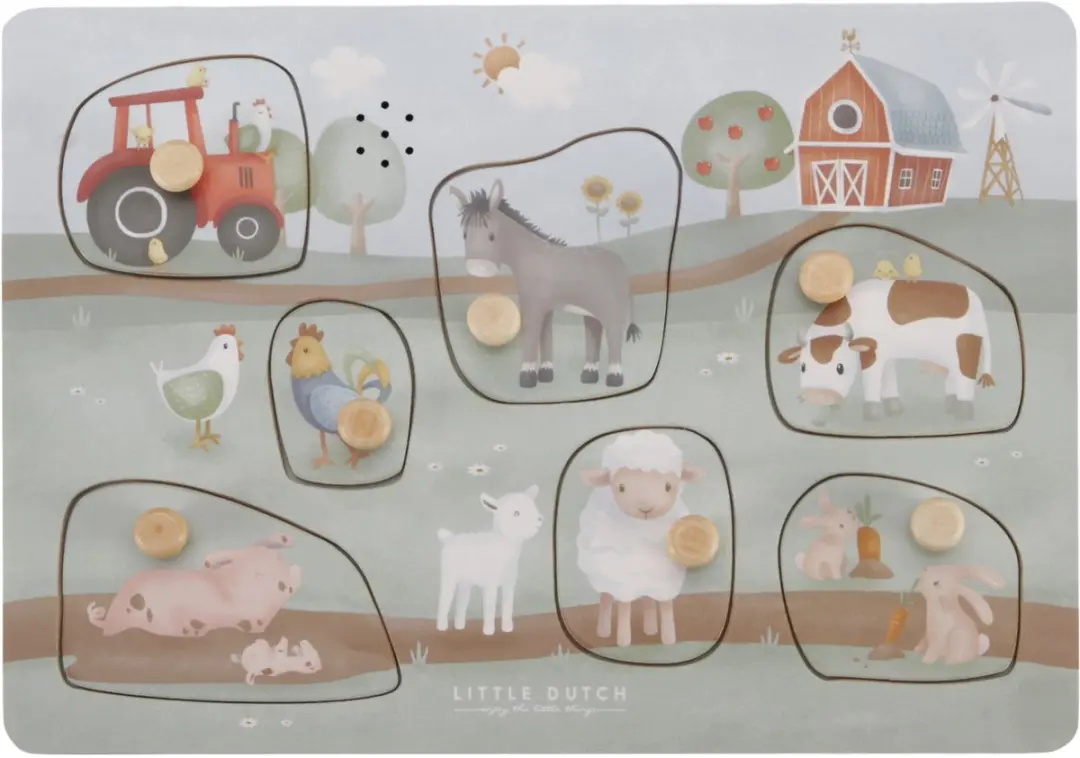 Little Dutch Geluidenpuzzel Little Farm 7-delig
