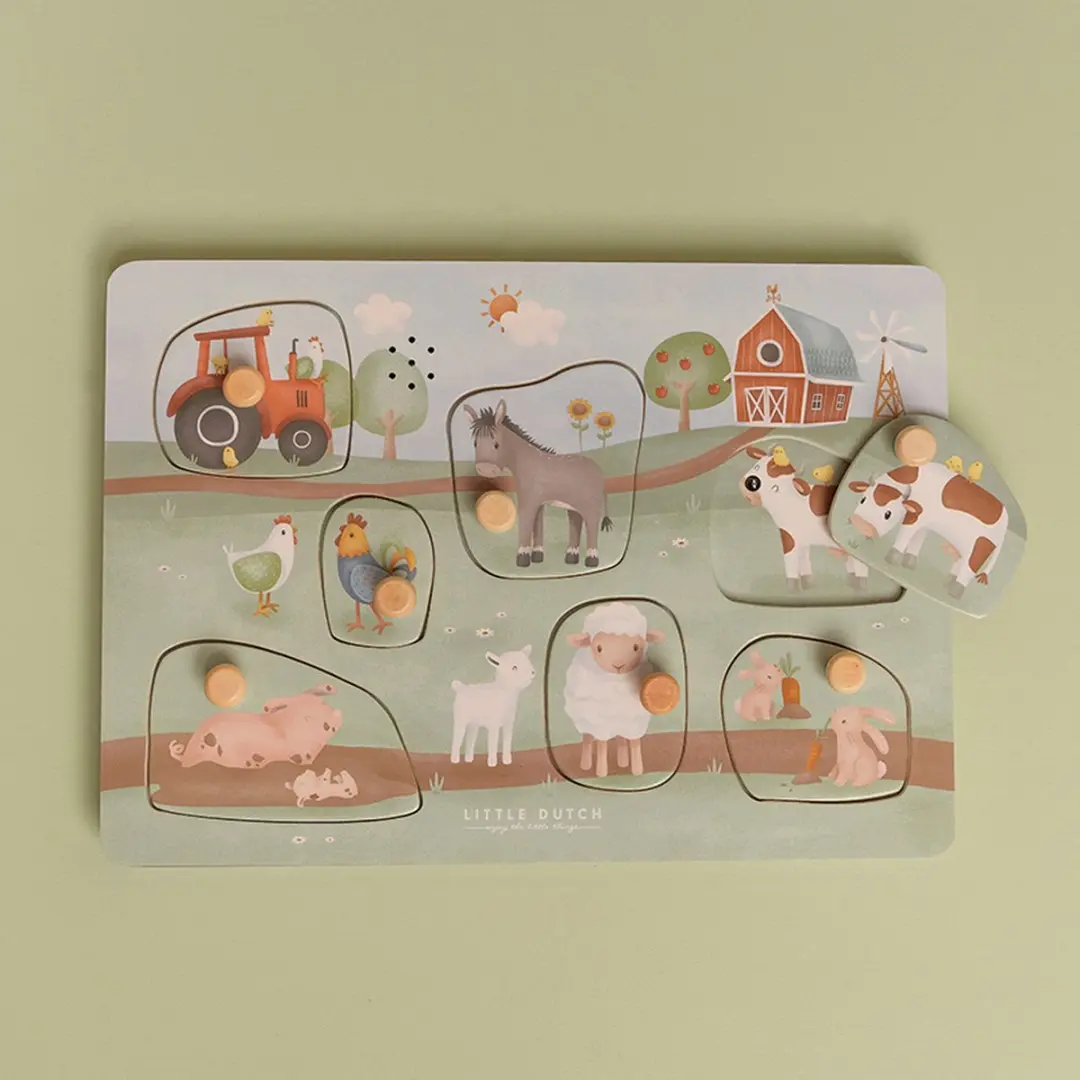 Little Dutch Geluidenpuzzel Little Farm 7-delig