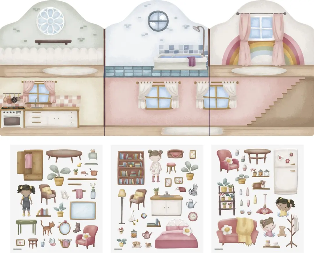 Little Dutch Rosa & Friends Herbruikbare Stickerspeelset - 60 Stuks