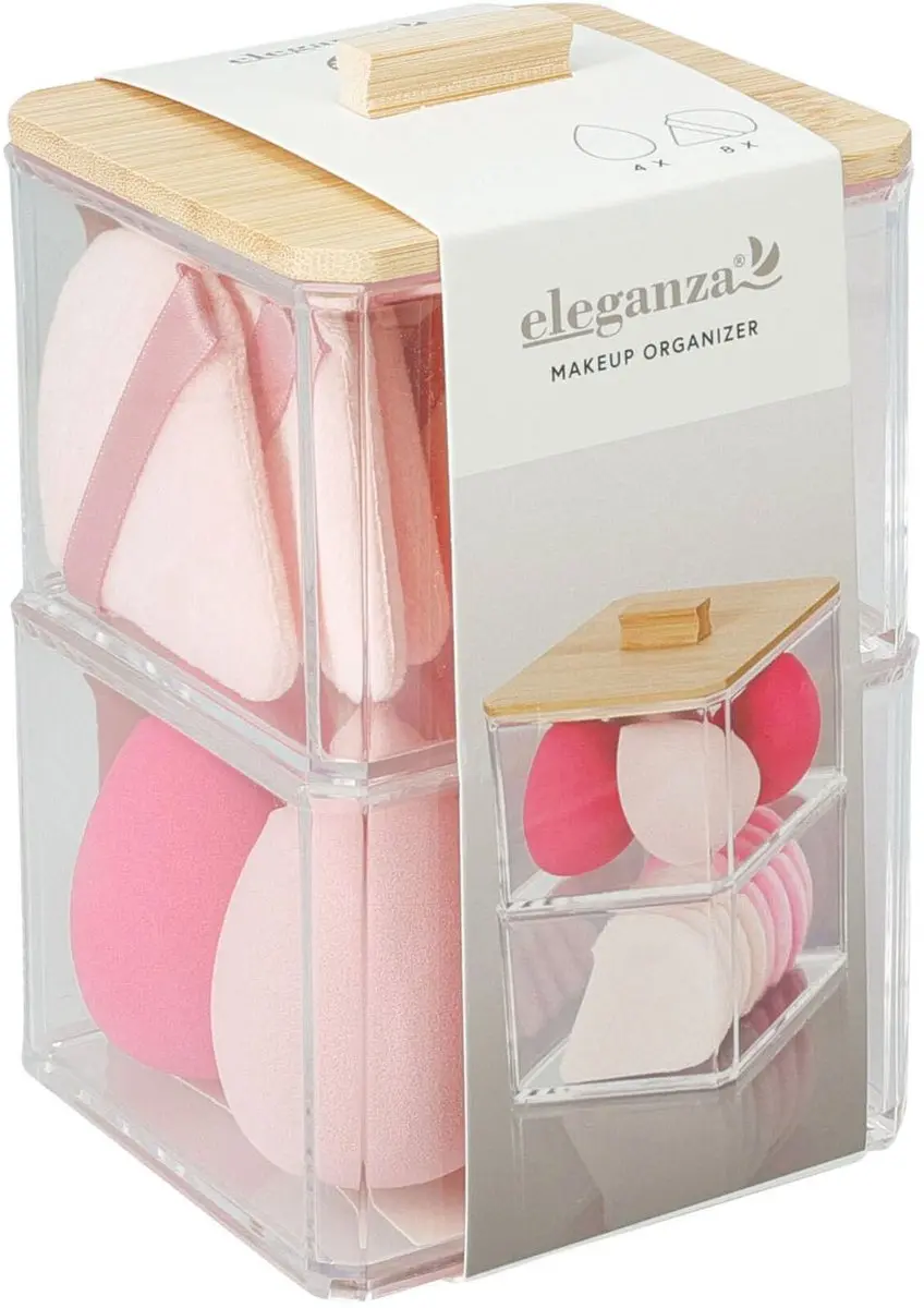 Make-Up Organizer 2-Laags met Bamboe Deksel