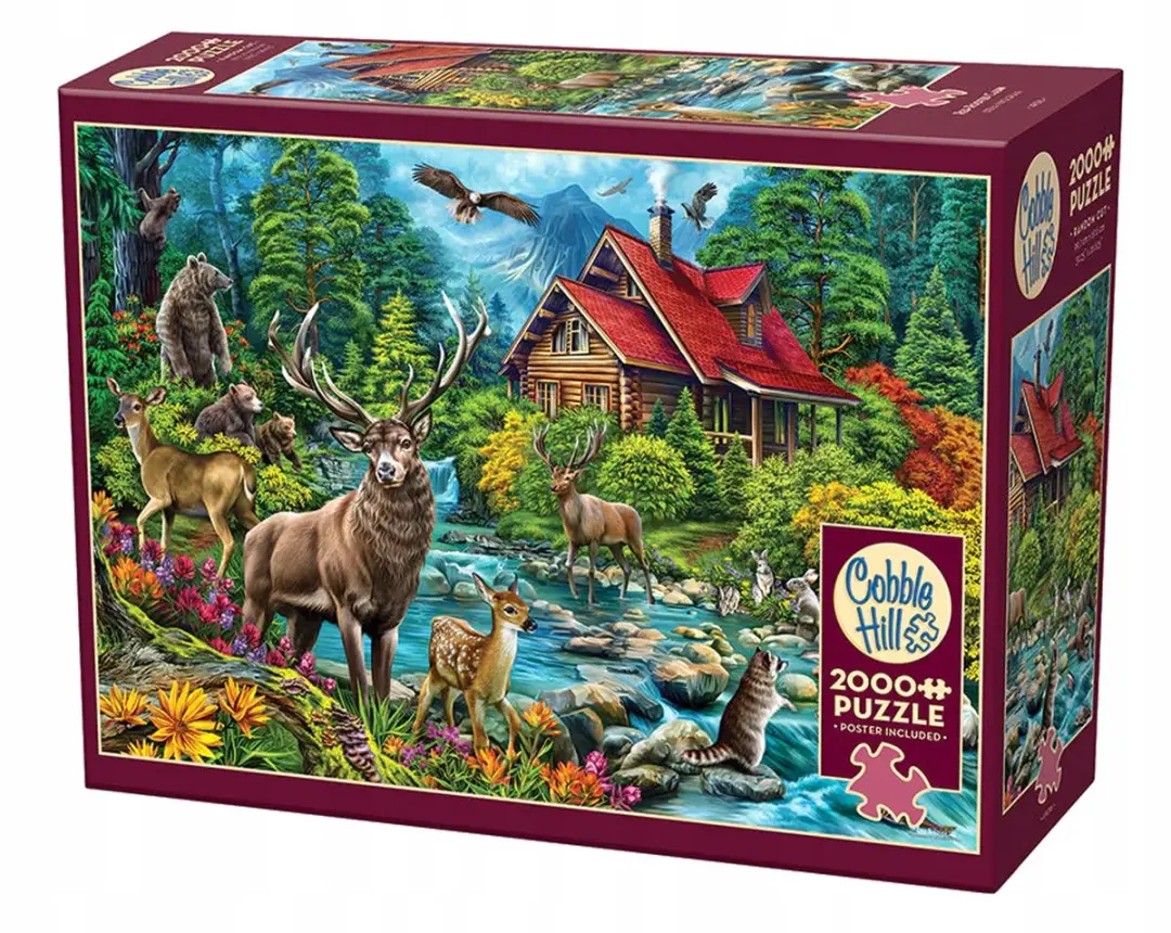 Cobble Hill Puzzel Boshuis met Rood Dak 2000 Stukjes