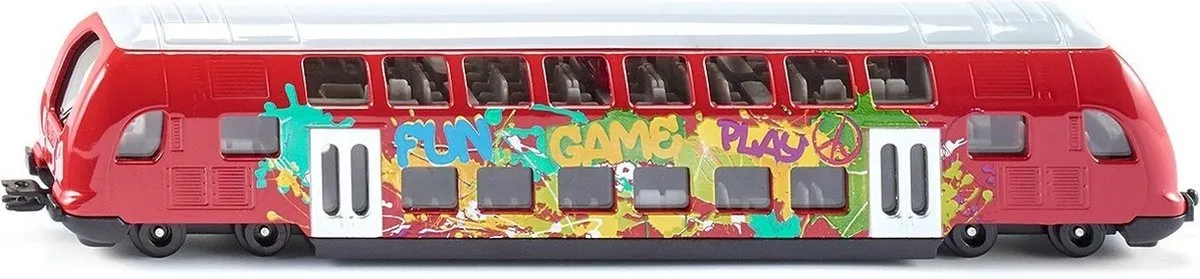 SIKU 1791 Dubbeldekker-trein 1:87 - Rood Graffiti-look