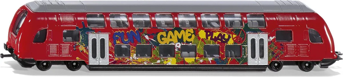 SIKU 1791 Dubbeldekker-trein 1:87 - Rood Graffiti-look