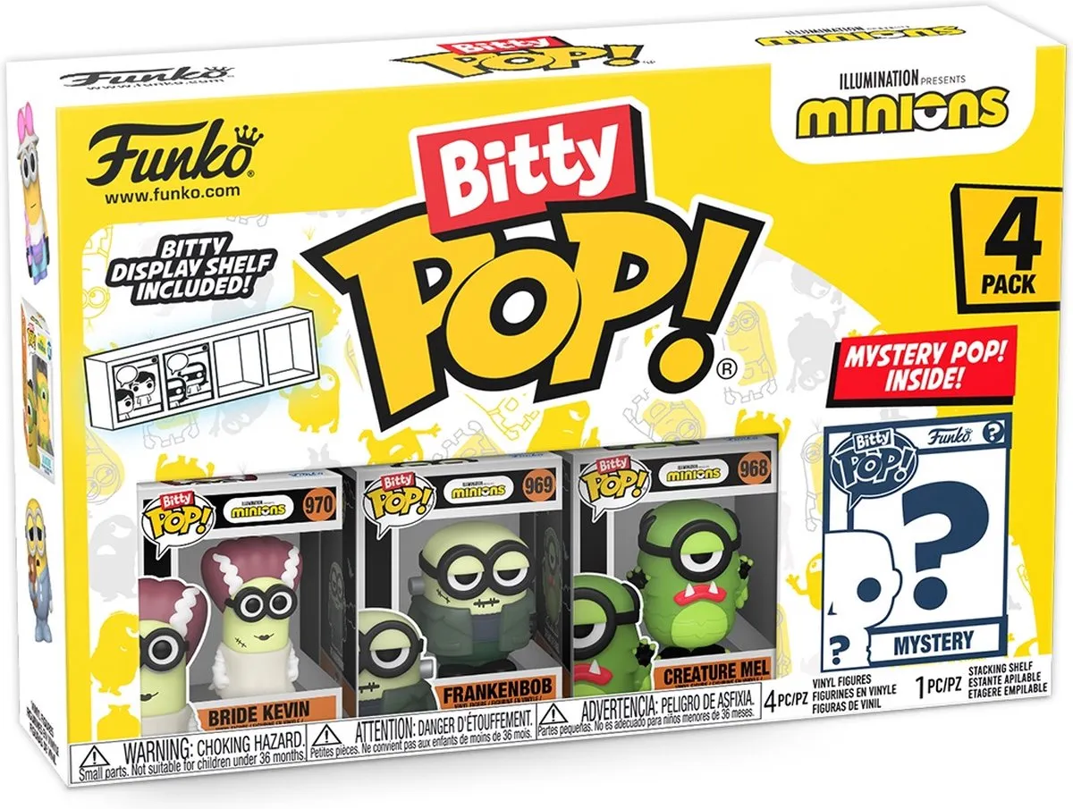 Funko Bitty Pop! 4-Pack Minions - Frankenbob - Veelkleurig
