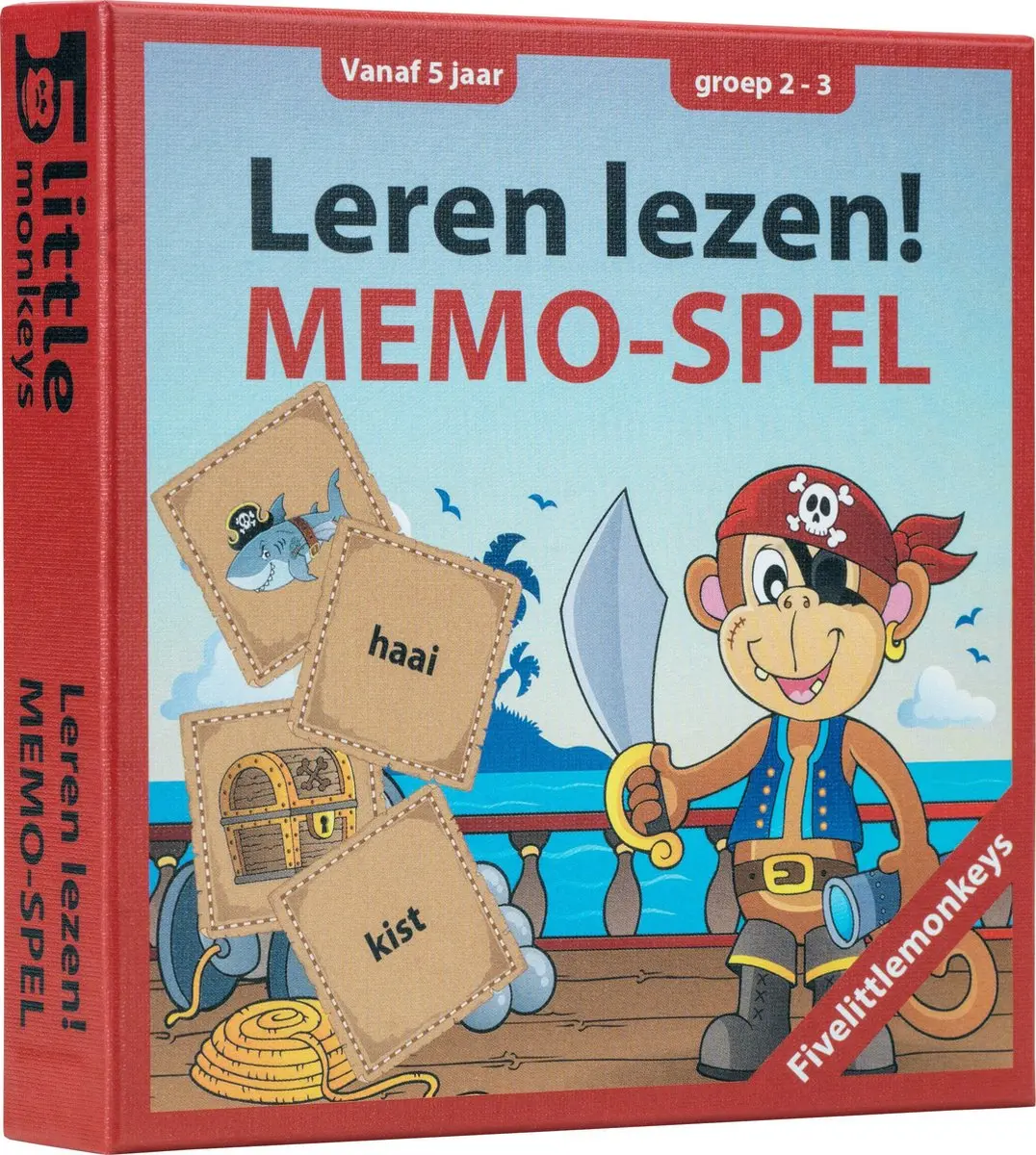 Fivelittlemonkeys Leren Lezen Memo-Spel PR-202101 - 2-4 Spelers