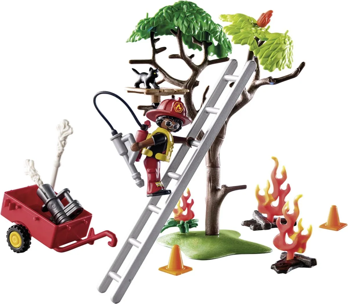 Playmobil Duck On Call Brandweeractie 70917 - Red de kat! - Multicolor - afbeelding 6 van 6