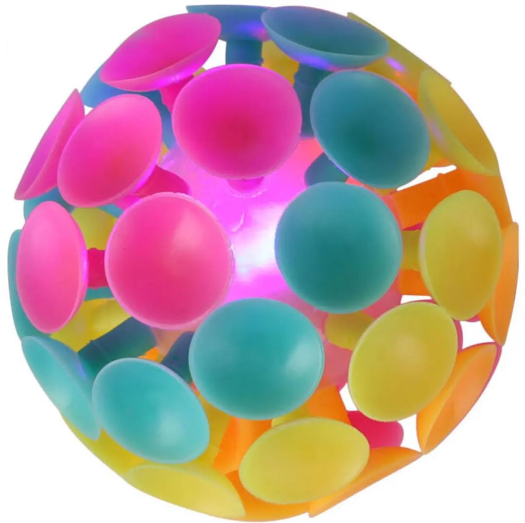 Zuignapbal licht speelgoed LED bal voor kinderen kleurrijk.