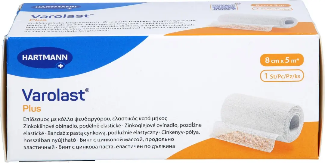 Varolast Plus 8 cm x 5 m Zinkleimbinde, 1 St. Packung