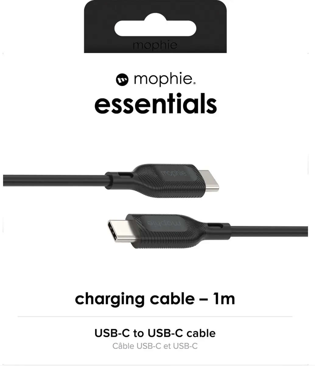 mophie USB-C naar USB-C 60W 1M - Zwart - afbeelding 2 van 6