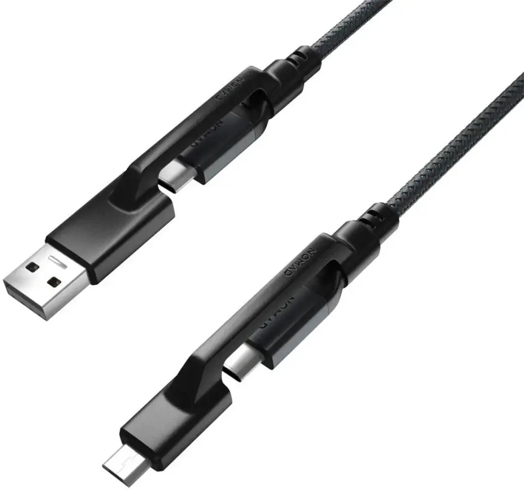 NOMAD Universele Kevlar USB-C Kabel 0,3m - Carbide - Transparent
