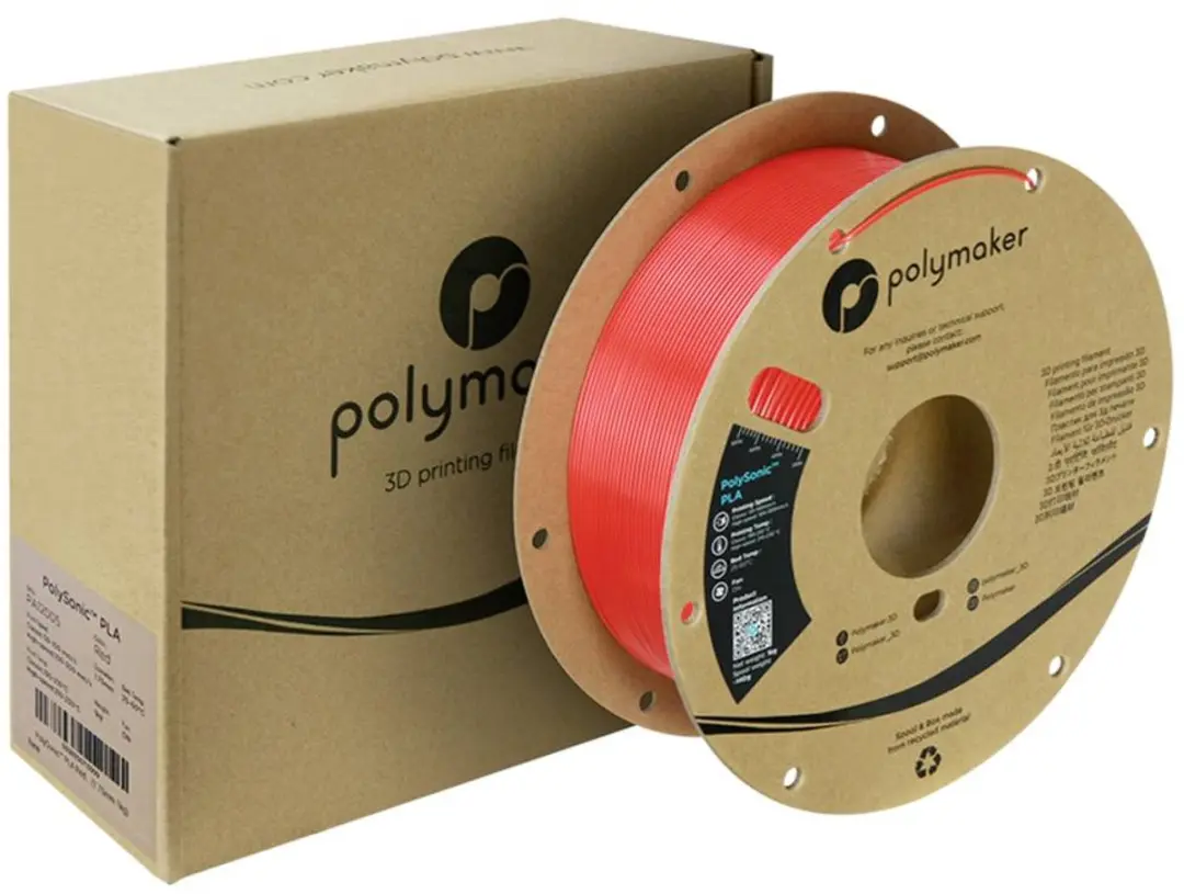 Polymaker PolySonic PLA Filament - 1.75mm - 1kg - Rood