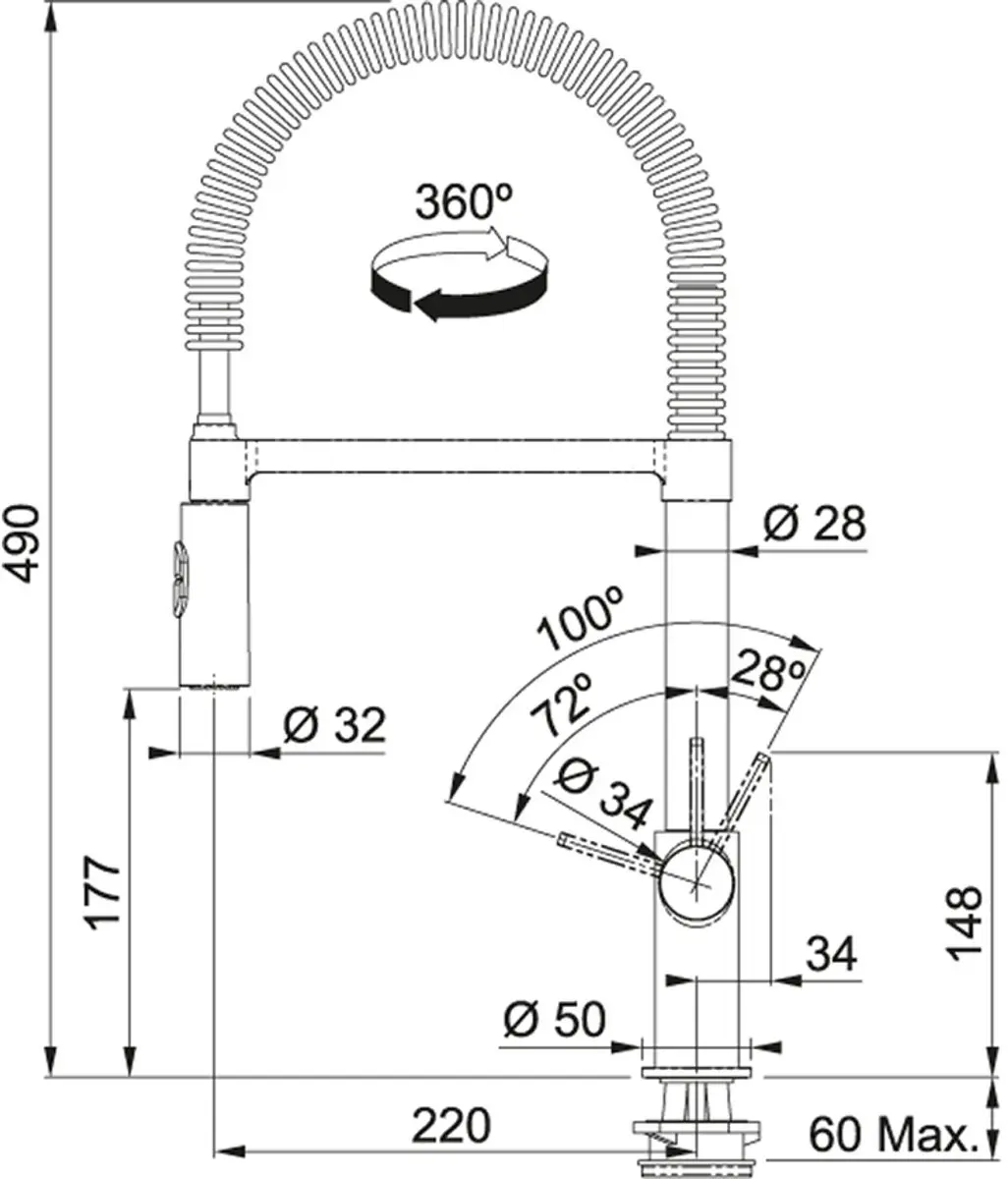 Franke Spoelbakmengkraan 888909 - Chroom - afbeelding 4 van 4