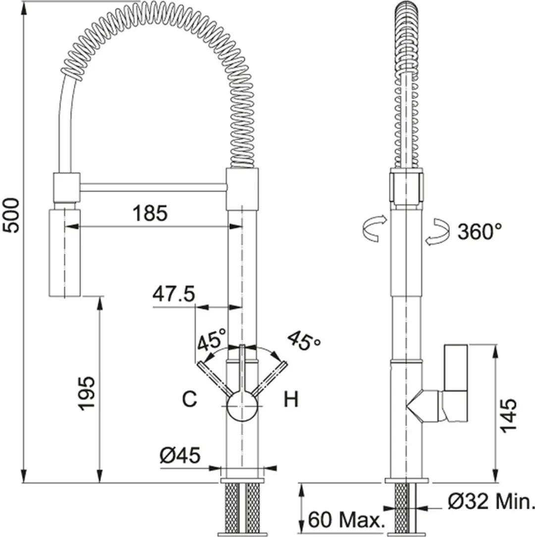 Franke Spoelbakmengkraan 888909 - Chroom - afbeelding 3 van 4