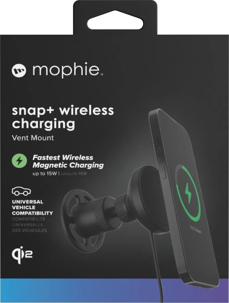 mophie Snap+ Qi2 401313369 Telefoonhouder Auto - 15W MagSafe - 30W USB-C Autolader - Zwart