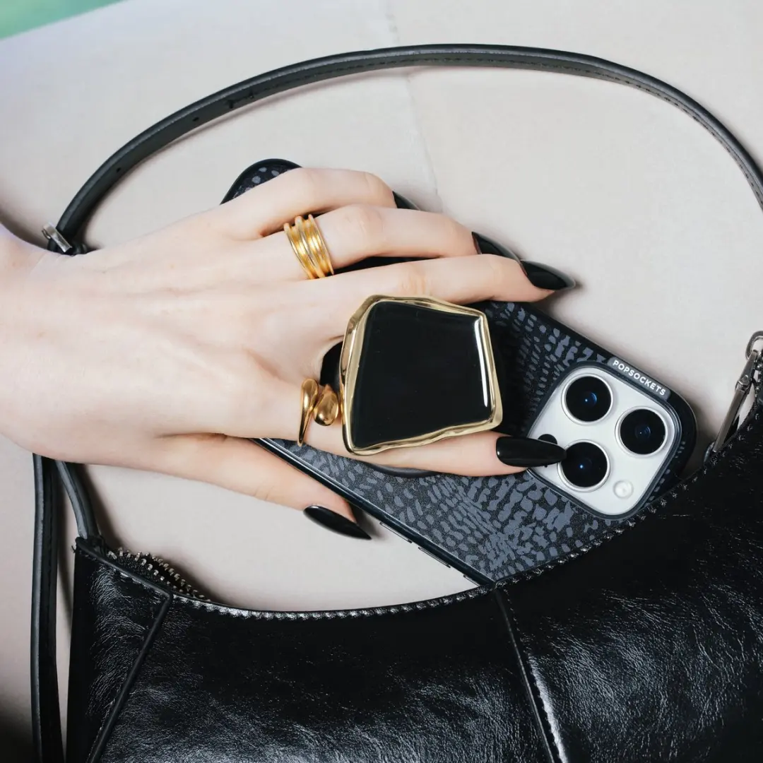 PopSockets PopTop Enamel Obsidian Cut - Telefoonbutton - Zwart - afbeelding 4 van 6