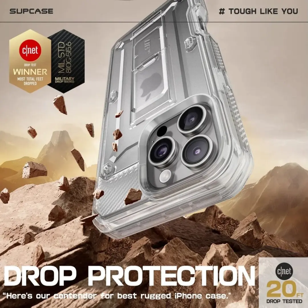 Supcase Unicorn Beetle Pro BACK-SPC-PRO-CL-16X iPhone 16 Pro Max Hoesje - Transparant - afbeelding 6 van 6
