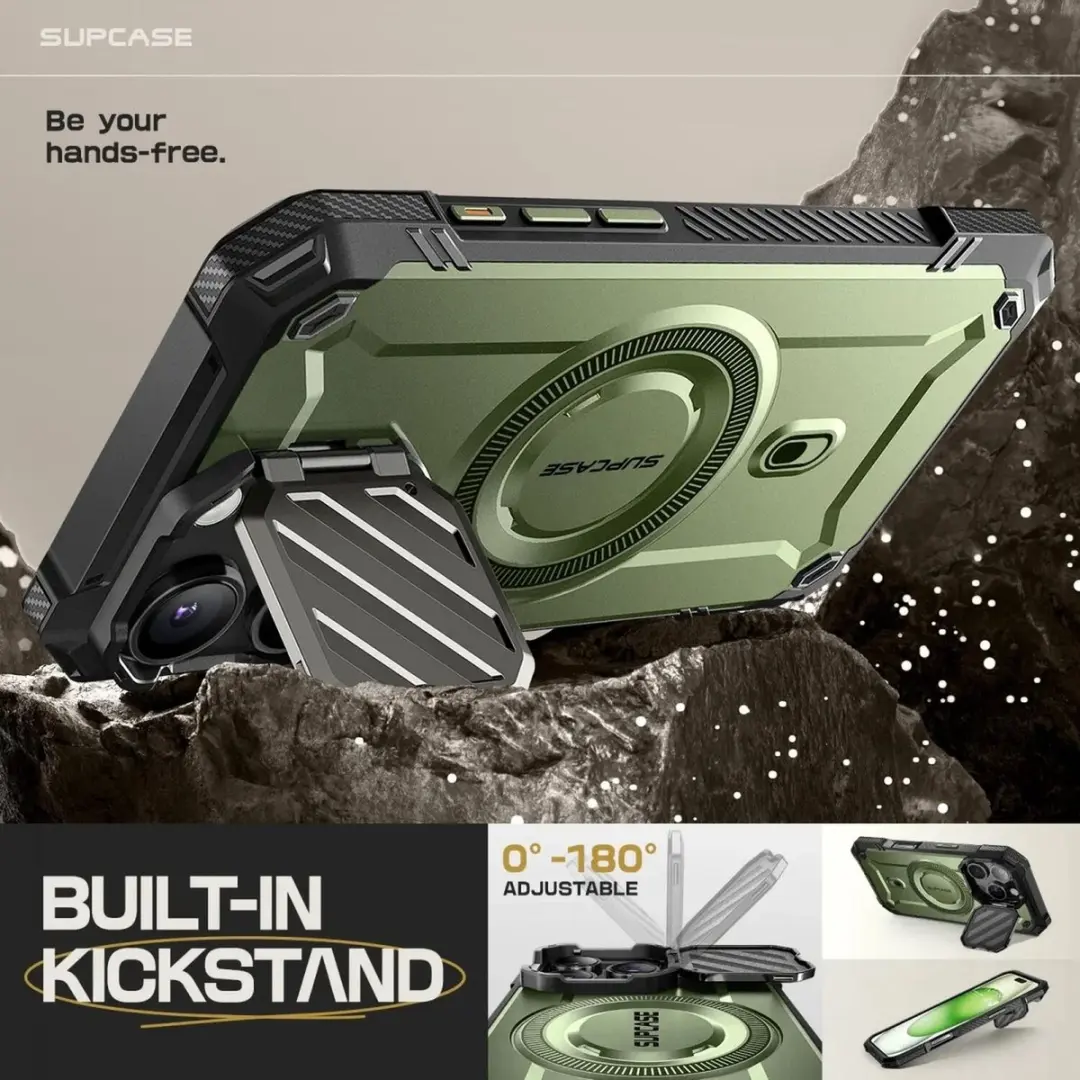 Supcase UB Pro MagXT Hoesje iPhone 16 Pro Max - Groen - MagSafe - afbeelding 5 van 6