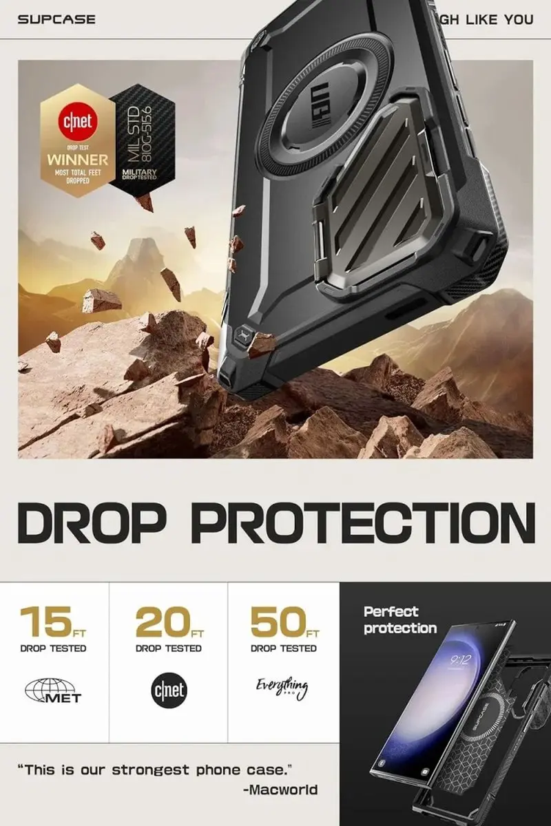 Supcase UB Pro MagXT Hoesje Samsung Galaxy S24 Ultra - Zwart - afbeelding 6 van 6