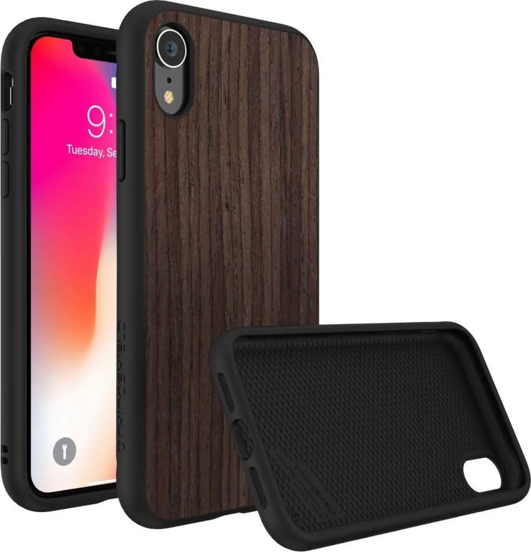 RhinoShield SolidSuit Dark Walnut iPhone XR Hoesje