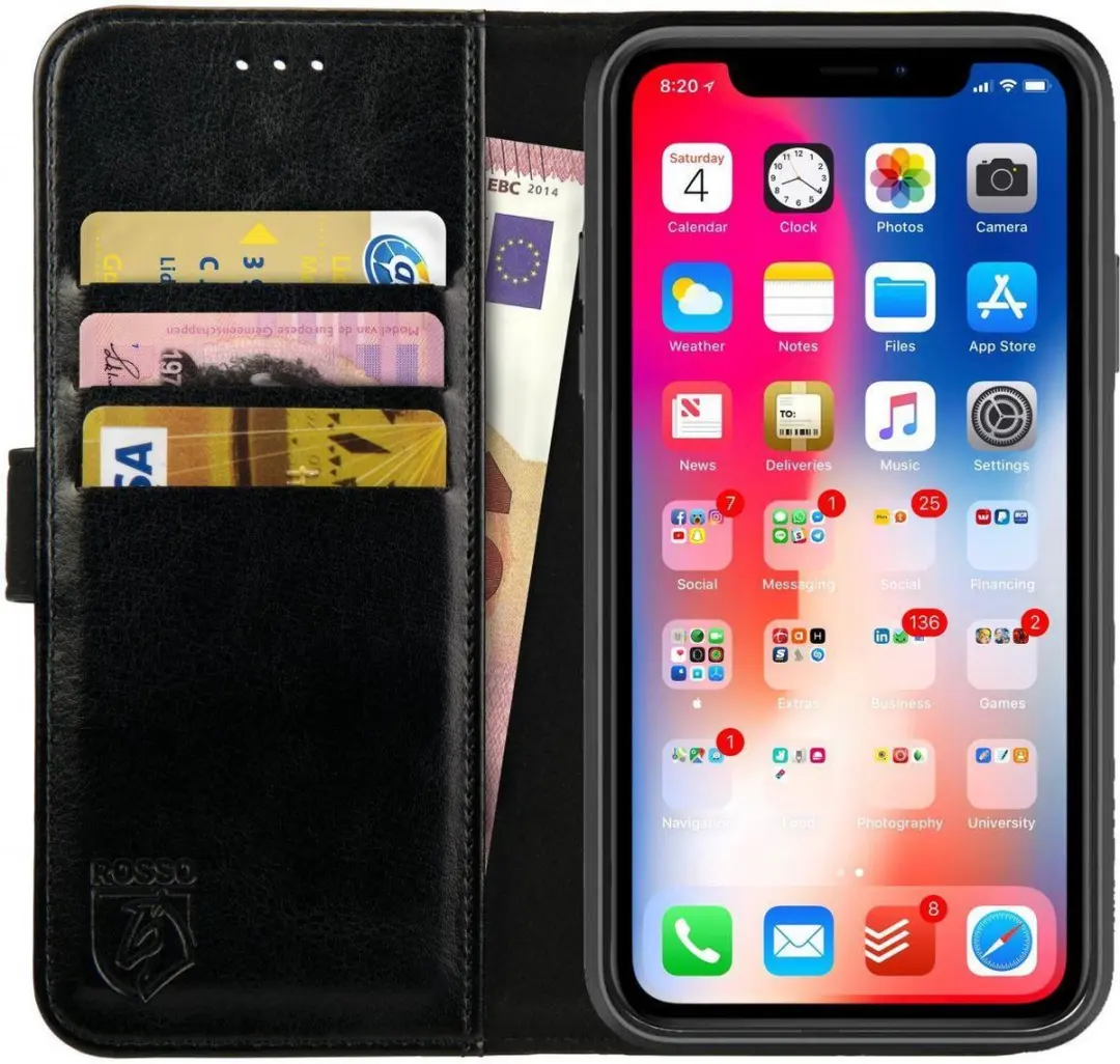 Rosso Element Book Case Wallet iPhone XR