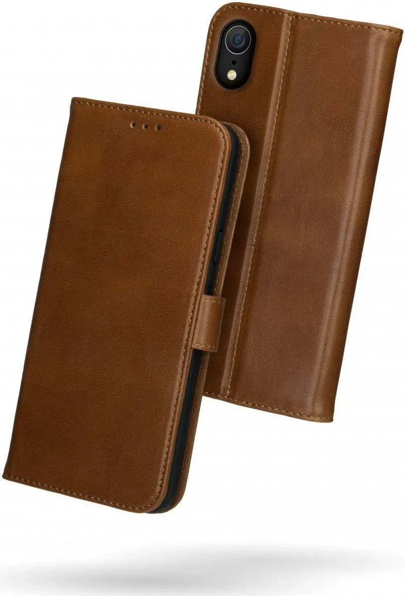 Rosso Deluxe Book Case iPhone XR - 3 Pasjes Bruin