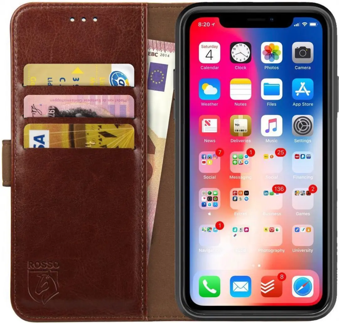 Rosso Element Book Case Wallet iPhone XR