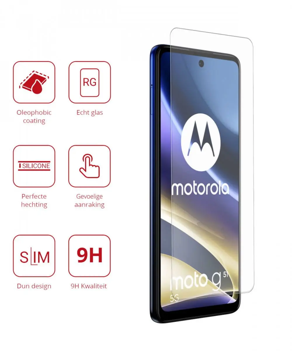 Rosso 9H Tempered Glass Moto G51 Schermbeschermer