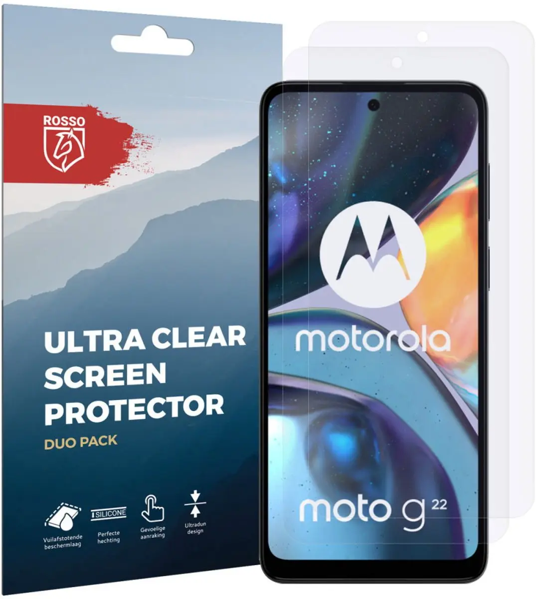 Rosso Screen Protector Ultra Clear voor Motorola Moto G22 - 2 Stuks