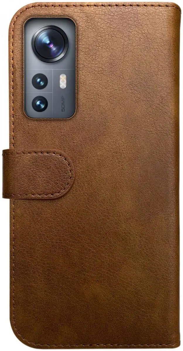 Rosso Element Book Case Wallet Xiaomi 12/12X - 3 Pasjes - Bruin - afbeelding 6 van 6