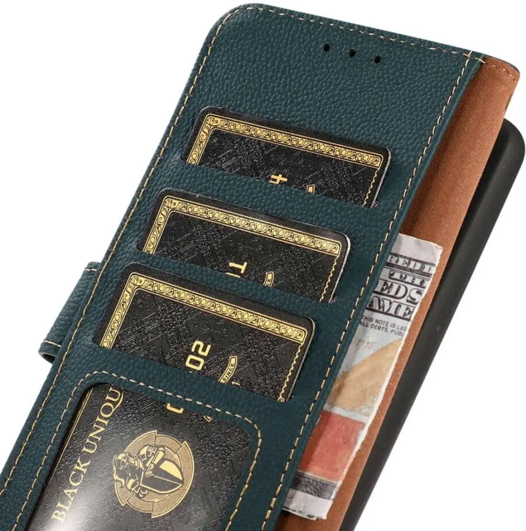Khazneh Hoesje Book Case Groen - Samsung Galaxy S23 Ultra - 3 Pasjes - afbeelding 6 van 6