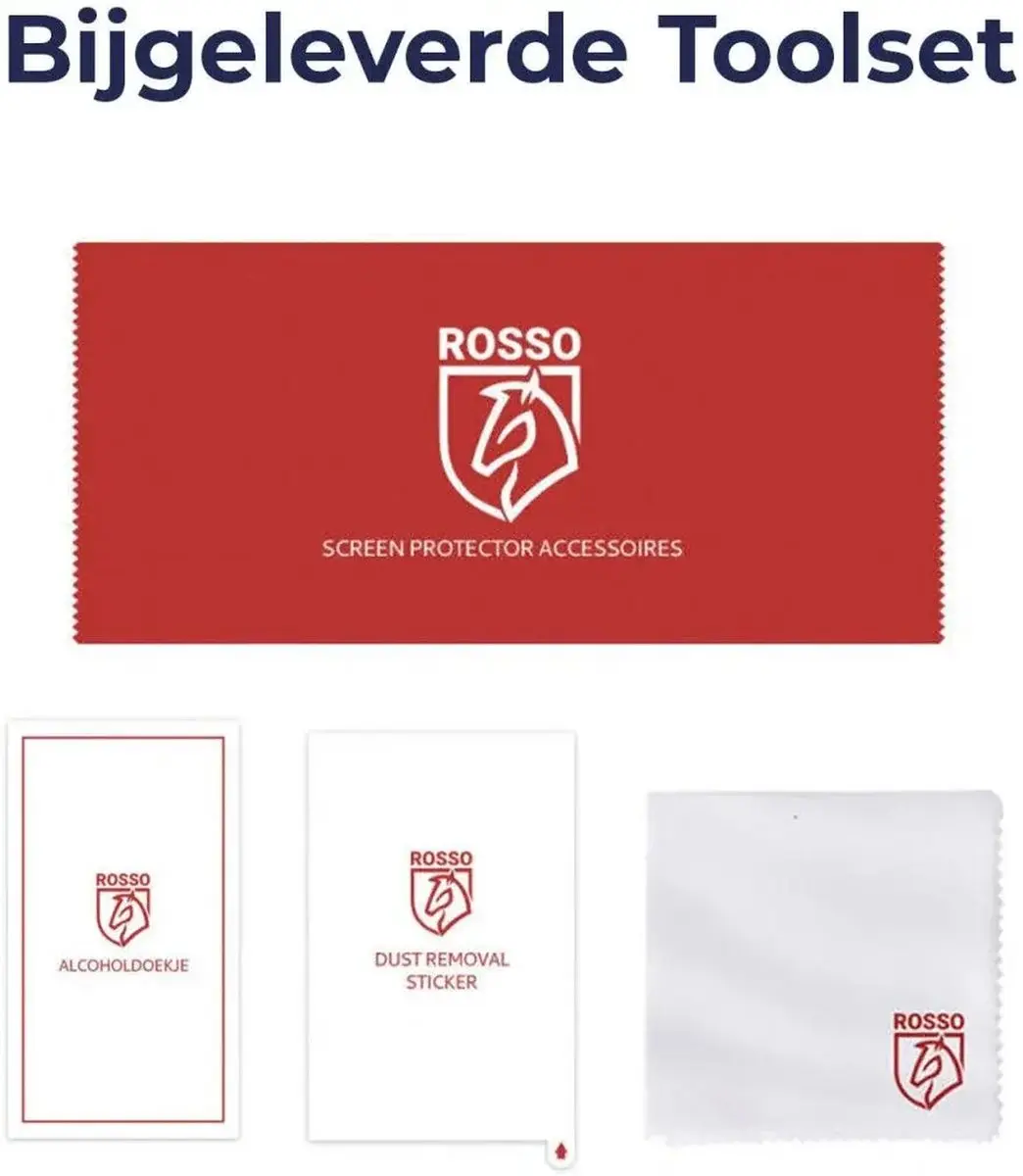 Rosso 177644 Screen Protector - Samsung Galaxy Tab S11/S10/S9 Ultra - 9H Glas - Transparant/Red - afbeelding 3 van 5