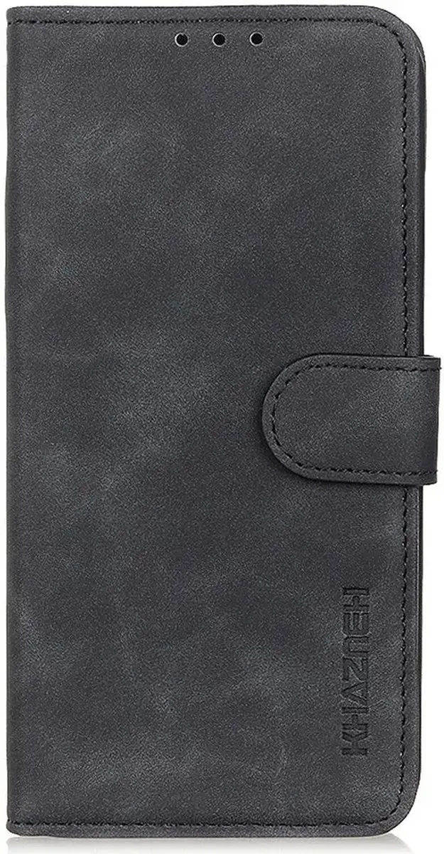 Khazneh Hoesje Samsung Galaxy A55 Retro Wallet - Zwart