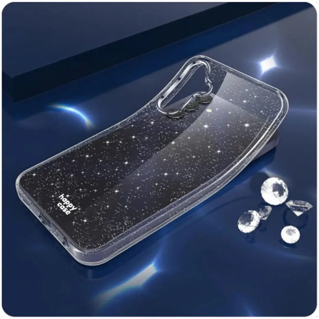 HappyCase Hoesje Glitter Samsung Galaxy A15 - Transparant