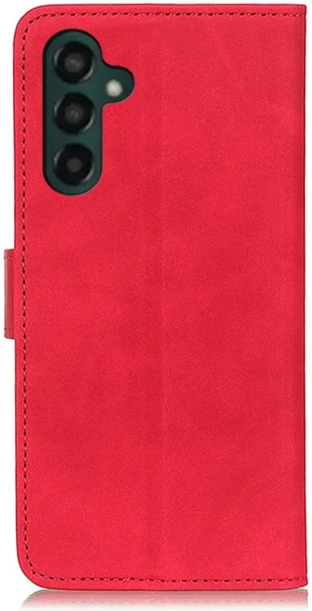 Khazneh Hoesje Samsung Galaxy A55 Retro Wallet - Rood