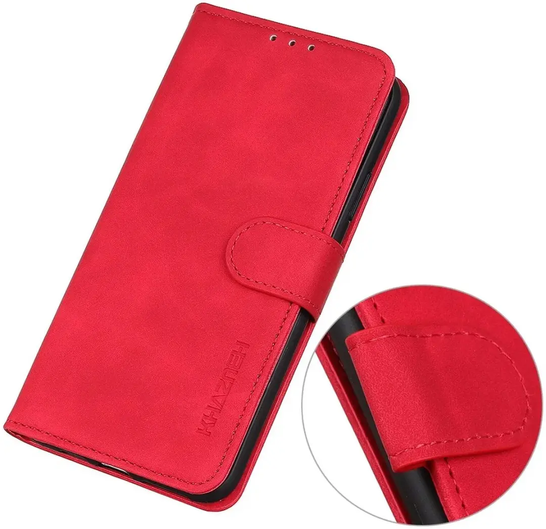 Khazneh Hoesje Samsung Galaxy A55 Retro Wallet - Rood - afbeelding 6 van 6