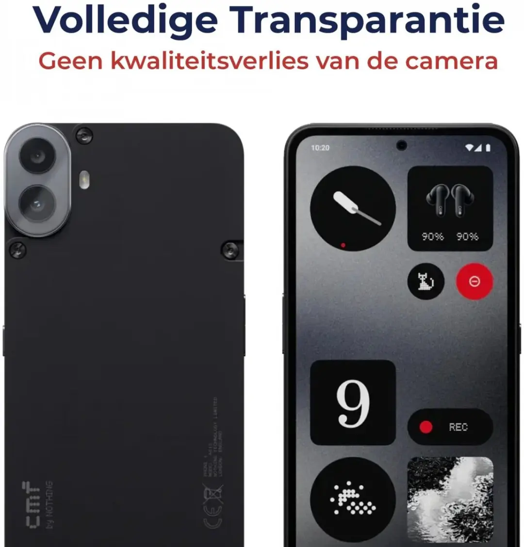 Rosso Camera Lens Bescherming Nothing Phone 1 - Ultra Dun Glas - Transparant