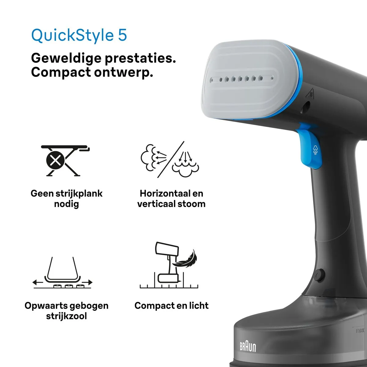 Braun QuickStyle 5 GS5031BL Handstomer - Zwart