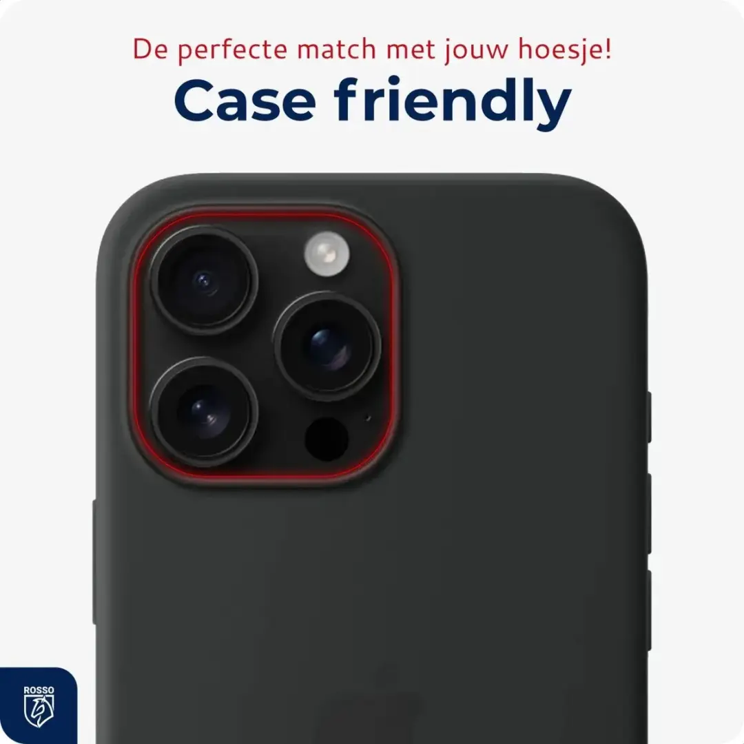 Rosso Camera Protector iPhone 16 Pro/Pro Max - Ultra Dun Glas - Zwart