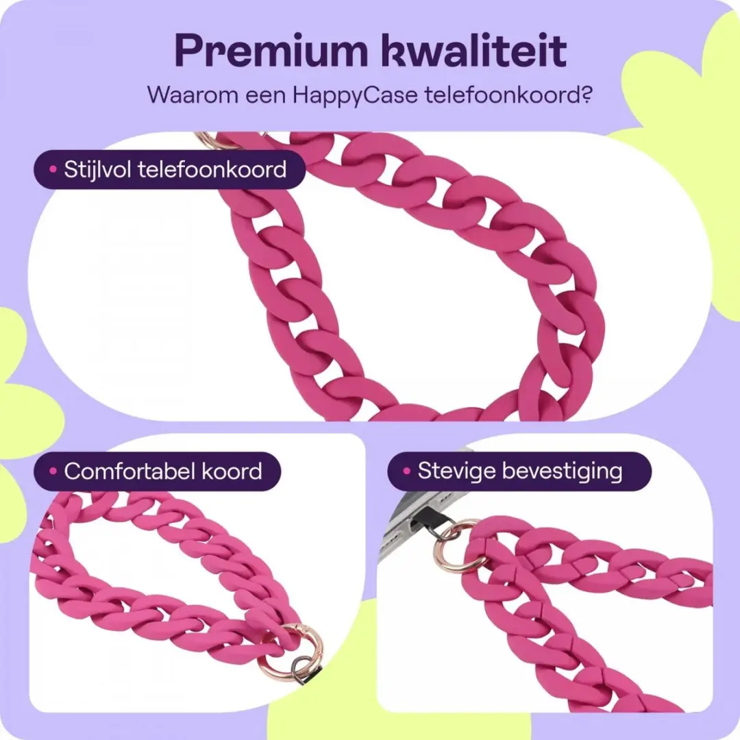 HappyCase Madeira Telefoonkoord 30cm - Roze