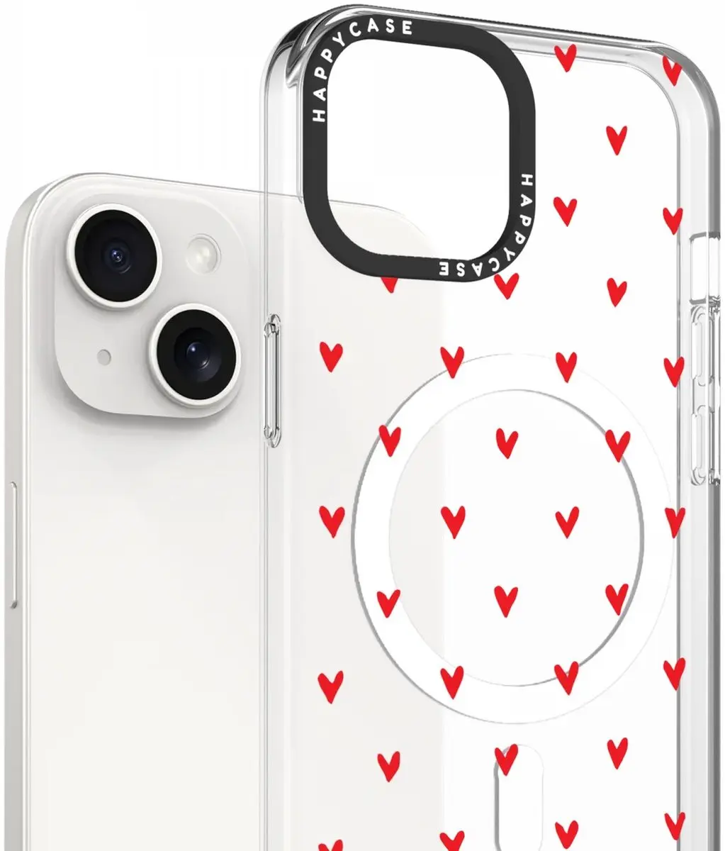HappyCase Joy Hoesje iPhone 14/13 - MagSafe - Hartjes Rood