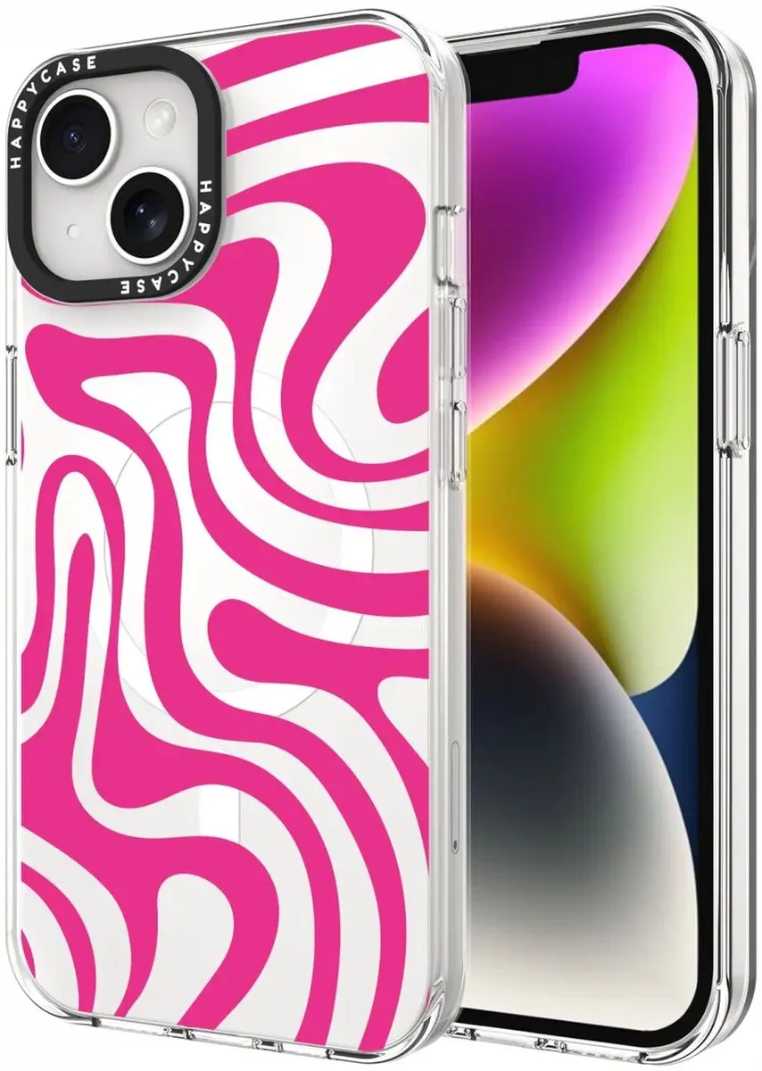 HappyCase Joy Hoesje iPhone 13/14/16e/17e - MagSafe - Bloemen Wavy Swirl