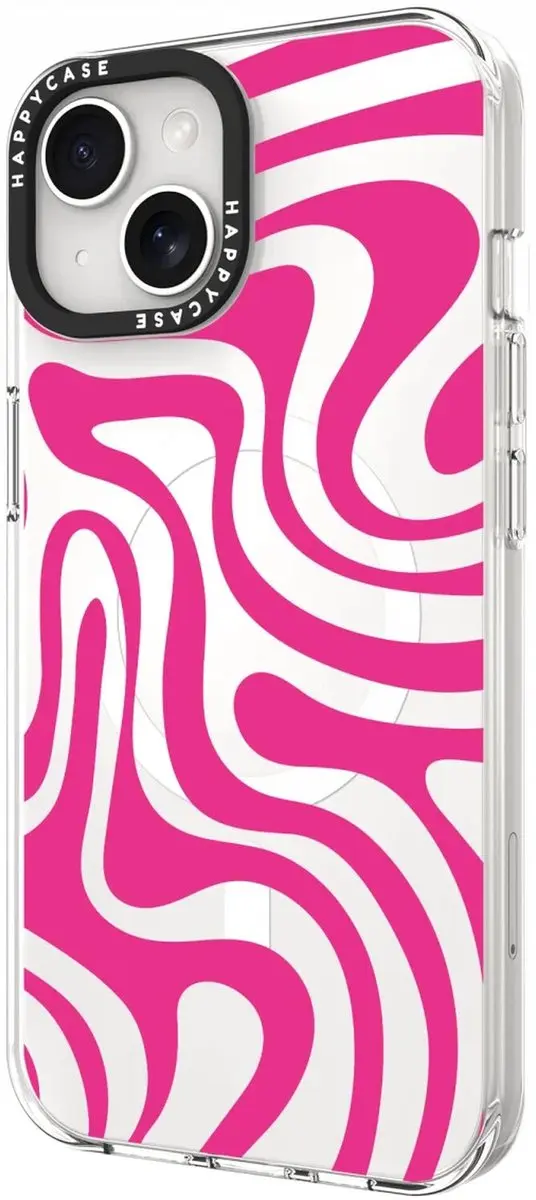 HappyCase Joy Hoesje iPhone 13/14/16e/17e - MagSafe - Bloemen Wavy Swirl